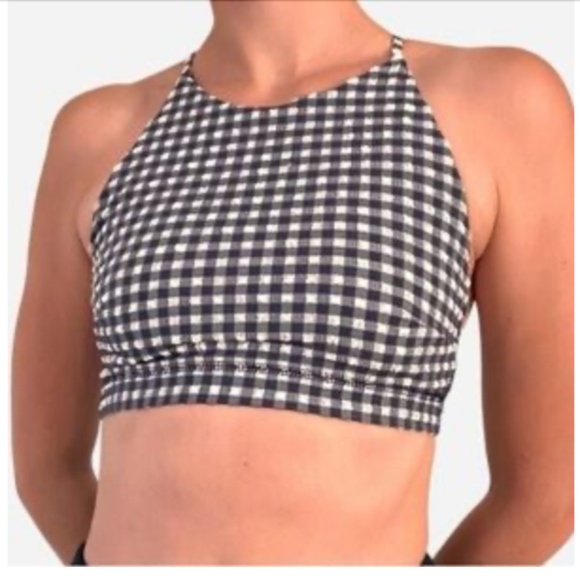 J. Crew Plaid Gingham Bandeau Cropped Top - Picture 1 of 3